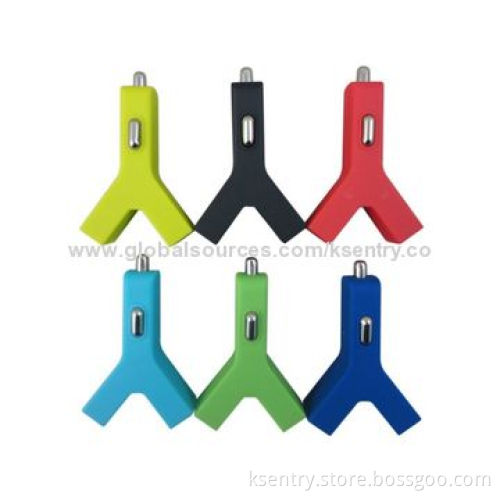 Dual USB Ports Colorful In-car charger with 2.1A Output